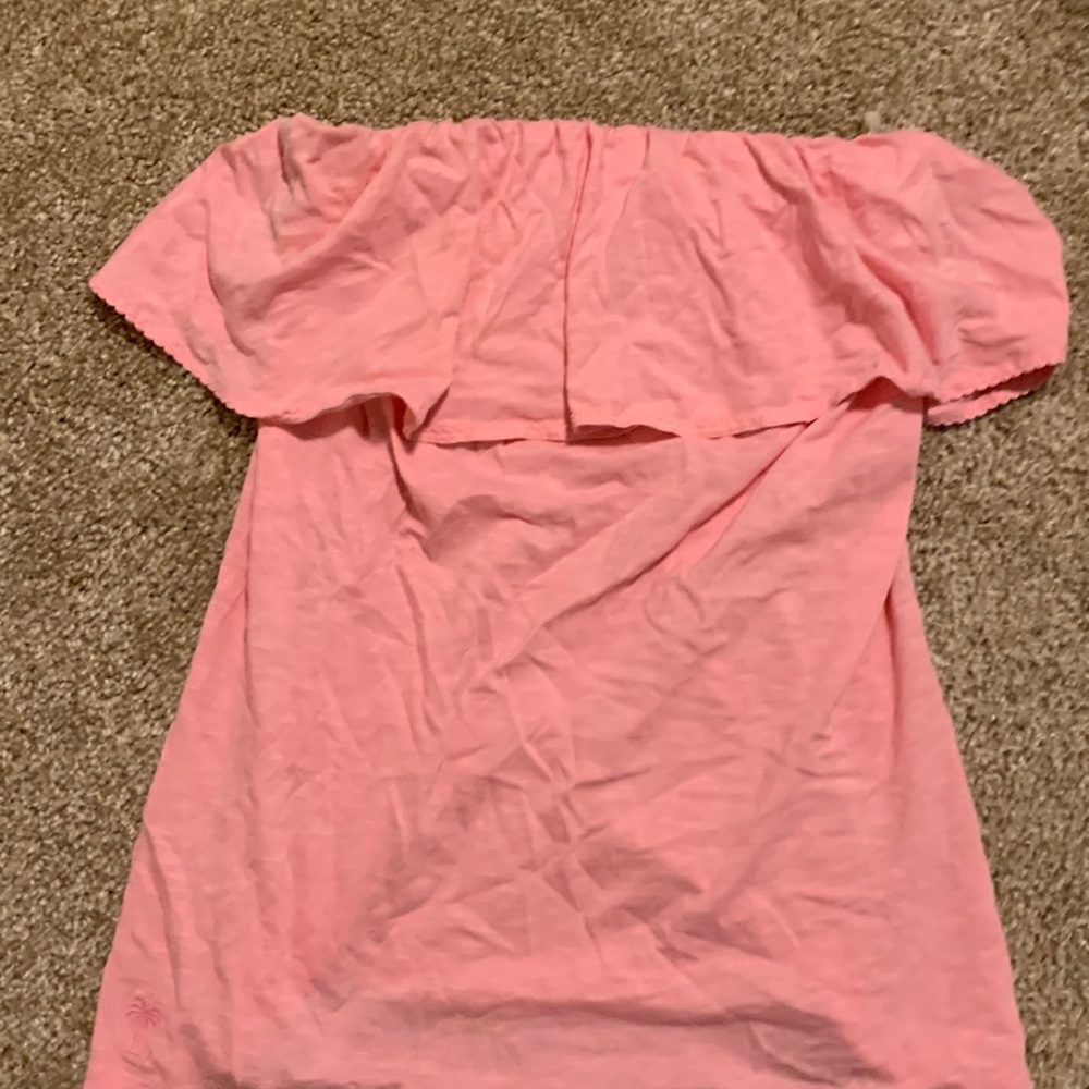 Lily Pulitzer pink strapless top size small